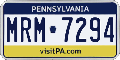 PA license plate MRM7294
