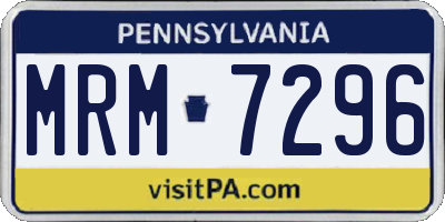 PA license plate MRM7296