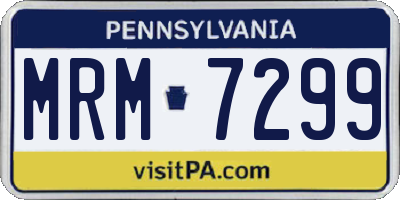 PA license plate MRM7299