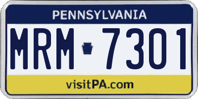 PA license plate MRM7301