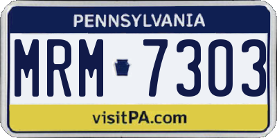 PA license plate MRM7303