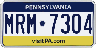 PA license plate MRM7304