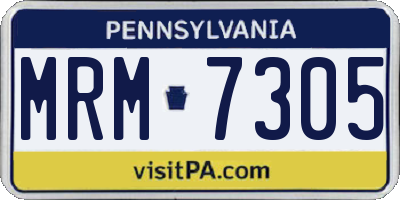 PA license plate MRM7305
