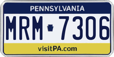 PA license plate MRM7306