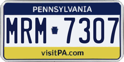 PA license plate MRM7307