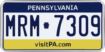PA license plate MRM7309