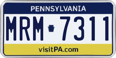PA license plate MRM7311