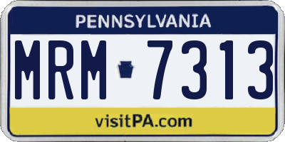 PA license plate MRM7313