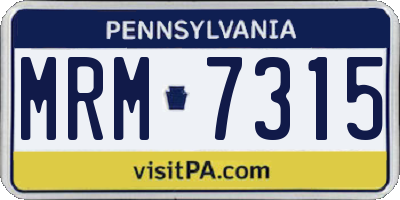 PA license plate MRM7315