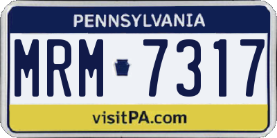 PA license plate MRM7317
