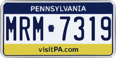 PA license plate MRM7319