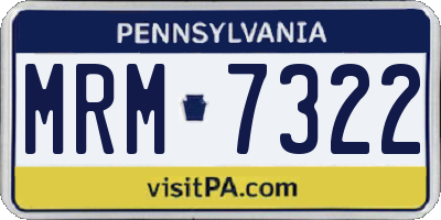 PA license plate MRM7322