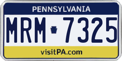 PA license plate MRM7325