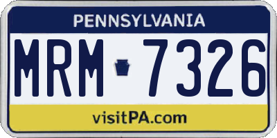 PA license plate MRM7326