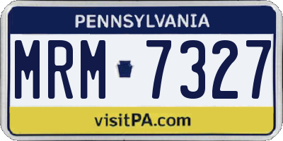 PA license plate MRM7327