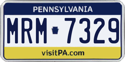 PA license plate MRM7329