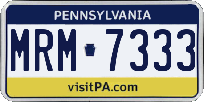 PA license plate MRM7333