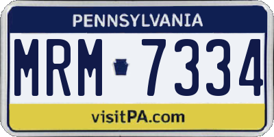 PA license plate MRM7334