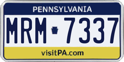 PA license plate MRM7337