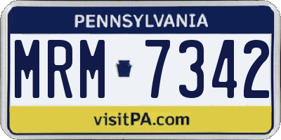 PA license plate MRM7342