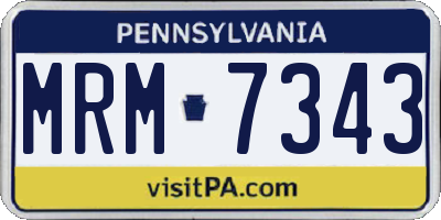 PA license plate MRM7343
