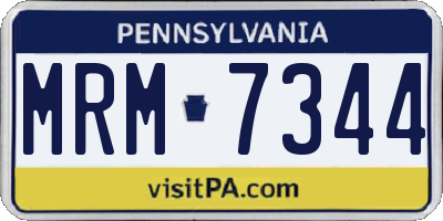 PA license plate MRM7344