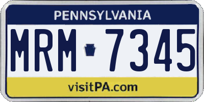 PA license plate MRM7345