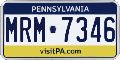 PA license plate MRM7346