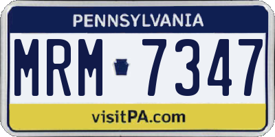 PA license plate MRM7347