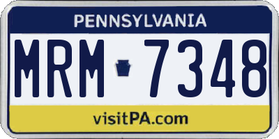 PA license plate MRM7348