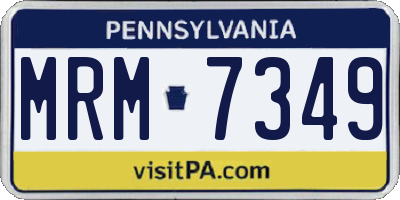 PA license plate MRM7349
