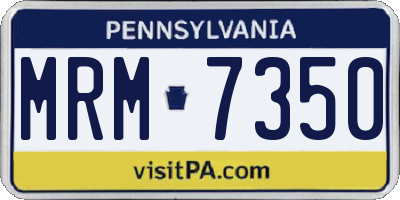 PA license plate MRM7350