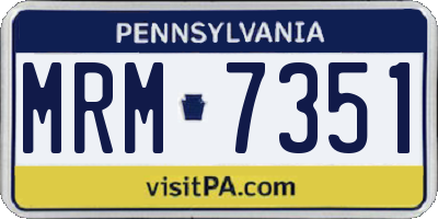 PA license plate MRM7351