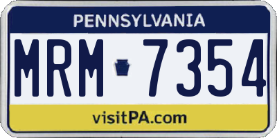 PA license plate MRM7354