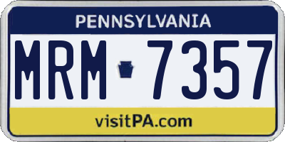PA license plate MRM7357