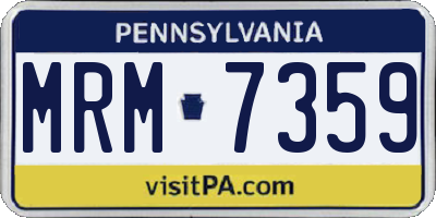 PA license plate MRM7359