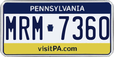PA license plate MRM7360