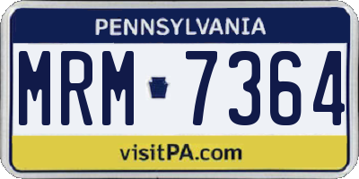 PA license plate MRM7364
