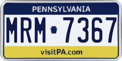 PA license plate MRM7367