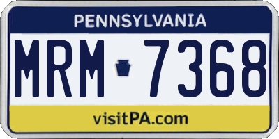 PA license plate MRM7368