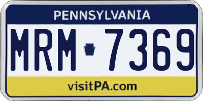 PA license plate MRM7369