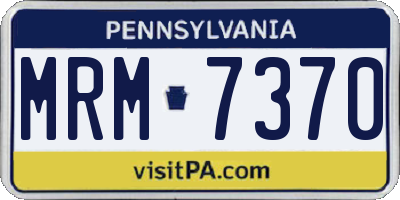 PA license plate MRM7370
