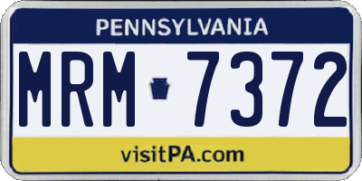PA license plate MRM7372