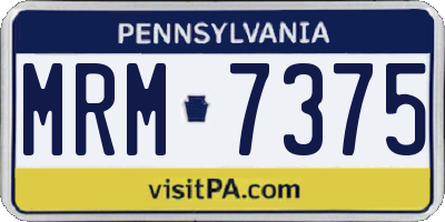 PA license plate MRM7375