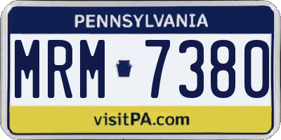 PA license plate MRM7380