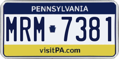 PA license plate MRM7381