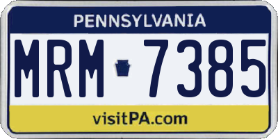 PA license plate MRM7385
