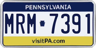 PA license plate MRM7391