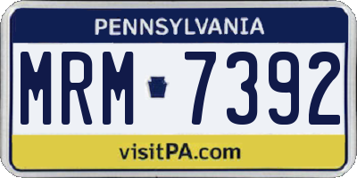PA license plate MRM7392