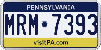 PA license plate MRM7393